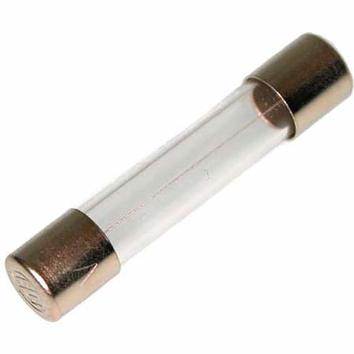 Stakleni osigurač dimenzije 5x20 mm sa transparentnom tubom i metalnim kontaktima