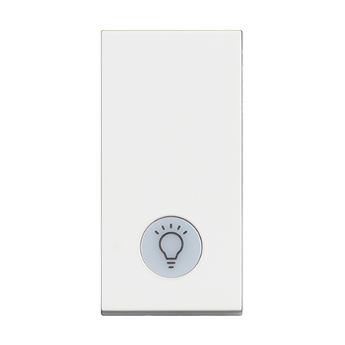 Slika Bticino Classia prekidač običan 1M 10AX 250V osvetljen LED 230V simbol sijalice bela RW4001LA