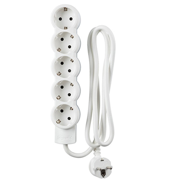 Slika Produžni kabl sa 5 utičnica STD 5×2P+E 1.5 m beli Legrand 694555