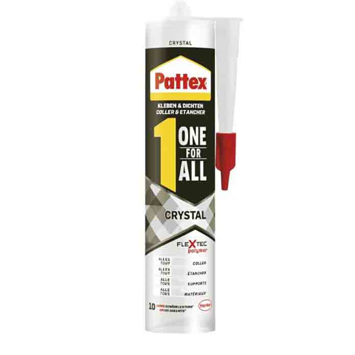 Slika Pattex ONE FOR ALL Crystal 290 g – providni montažni lepak i zaptivač